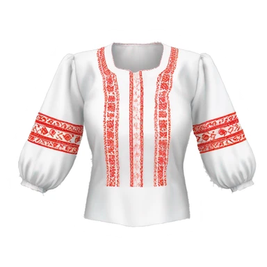  Blouse vyshyvanka, white with red embodiary on sleeves sticker