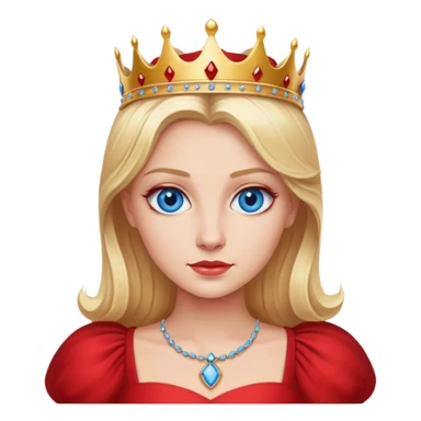 blonde queen blue eyes, red dress sticker