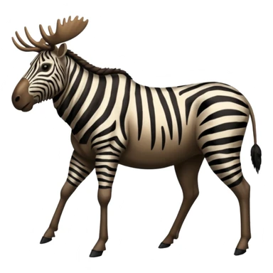 Realistic wildebeest-Zebra-moose-hybrid, full body sticker