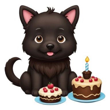 Tea and cake black dog sticker