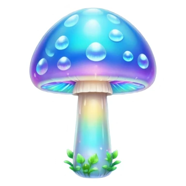 opal crystal mushroom with a glowing stem sticker
