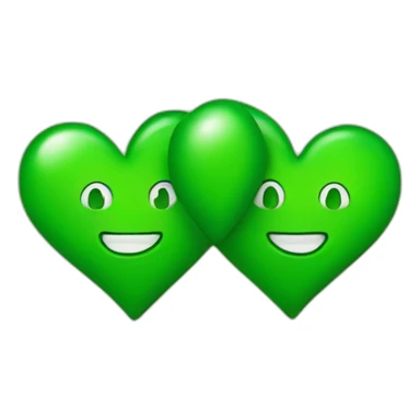 Two-Green-heart sticker