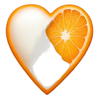 half orange half white heart sticker