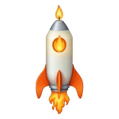The candle on a rocket sticker