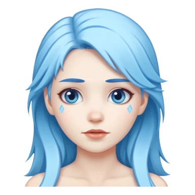 ice queen with icy blue hair sticker