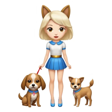 Girl dressed like a dog and in short skirt and short top and heels sticker