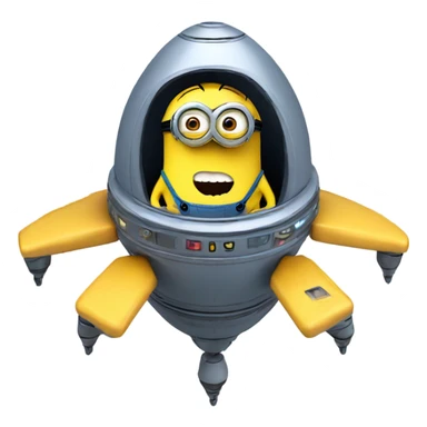 Minion in a ufo spaceship sticker