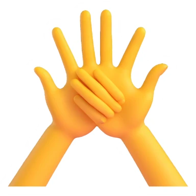 person pawing with hands like an excited dog, energetic, 3D emoji style sticker