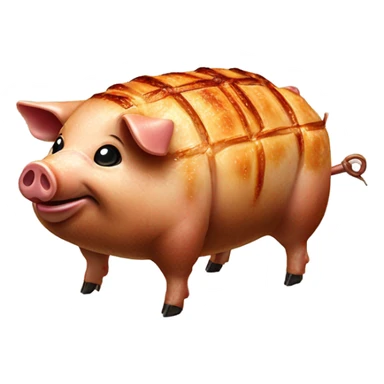 Pig roast cooked pig on rotisserie sticker