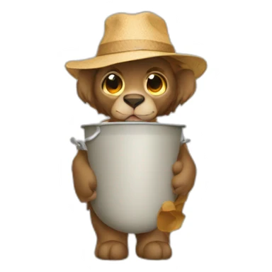 Singe avec un chapeau de pail sticker