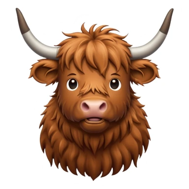  line art highland cow sticker