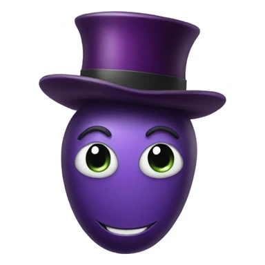 Eggplant emoji with a top hat sticker