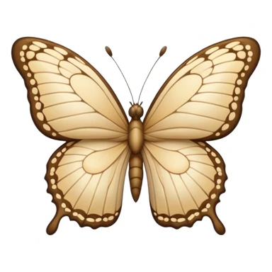 beige butterfly sits sideways sticker