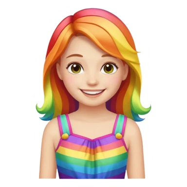 girl with rainbow dress sticker