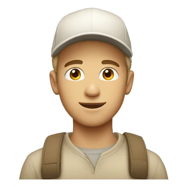 "Young man, white with  wearing a beige cap." sticker