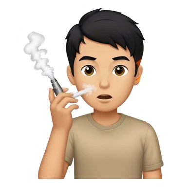 black hair tan boy vaping  sticker