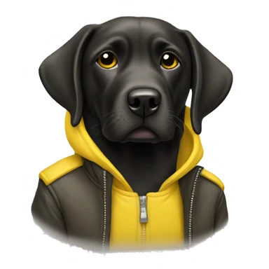 Black lab in yellow jacket sticker
