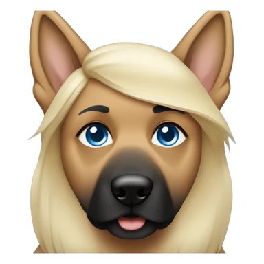 blonde woman blue eyes with german shepherd sticker