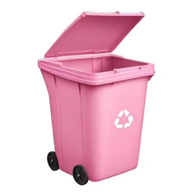 realistic pastel pink recycle bin sticker