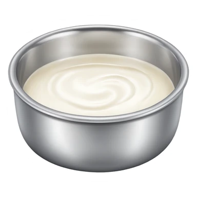 Sliver dog bowl emoji with only milk in it sticker