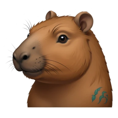 a capypara having tattoo sticker