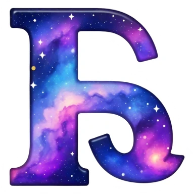 letter J filled with galaxy pattern and stars sticker
