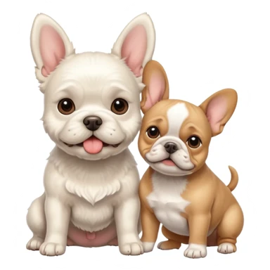 white west terrier and light brown french bulldog sticker