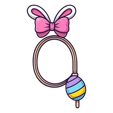 festive easter whip decorated with colorful bows and ribbons sticker