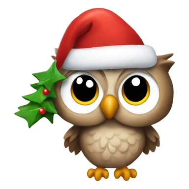 Owl Christmas sticker