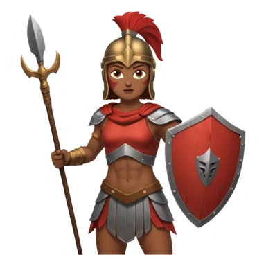 woman spartan warrior holding spear and shield sticker