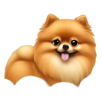Orange Pomeranian sitting in a cloud sticker