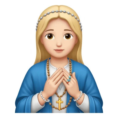 Praying hands holding a rosary, close-up. sticker