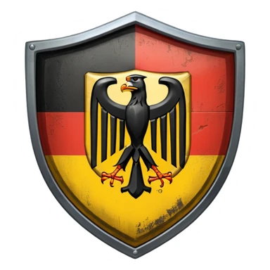 shield with the German flag sticker