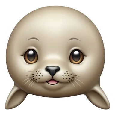 Cinematic Cute Seal Portrait Emoji, Head tilted playfully and inquisitively, with a shiny, smooth body accented by a subtle blush and round, sparkling eyes, Simplified yet irresistibly adorable features, highly detailed, glowing with a warm, friendly aquatic glow, high shine, affectionate and lively, stylized with a touch of endearing charm, soft glowing outline, capturing the essence of a mischievous marine friend that feels like it could pop out of the screen into your arms! sticker