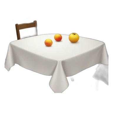 table and table cloth plus one chair sticker