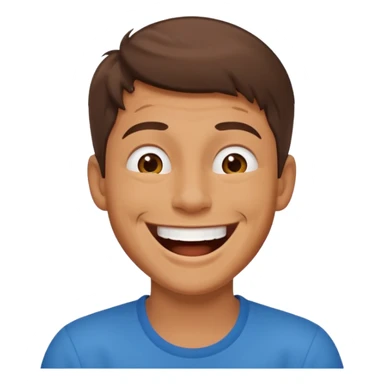 man making fun sticker