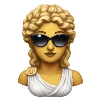 greek goddess sculpture wearing sunglasses sticker