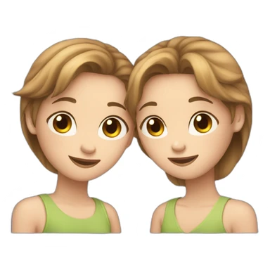 two white girls love each other and have brown hair sticker