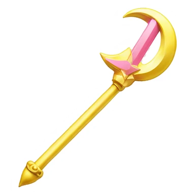 Sailor moon wand pink and white, yellow moon sticker