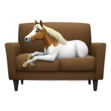 Horse in a couch in front of tv sticker