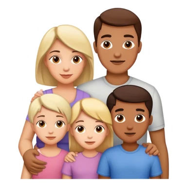 Family with mom dad son and daughter sticker