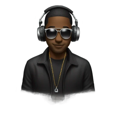 Black dj on the decks sticker