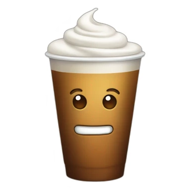 caffine in coffe glass without emoji face sticker