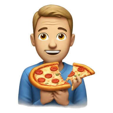 Man eating pizza sticker