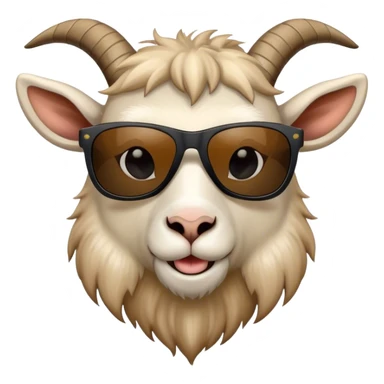 Goat with goatee and black sunglasses sticker