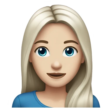 dark brown hair dark blue eyes long straight hair white skin woman sticker