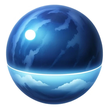 Dark blue futuristic planet with fog sticker