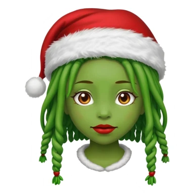 Girl style grinch with locs sticker