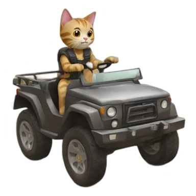 cat ride a thar sticker