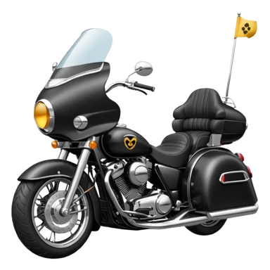 a motorcycle with a sidecar attached to the side  sticker